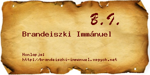 Brandeiszki Immánuel névjegykártya