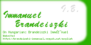 immanuel brandeiszki business card